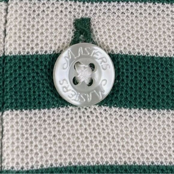 Masters Collection Mens Golf Shirt Green White Striped Augusta National M - Picture 5 of 6